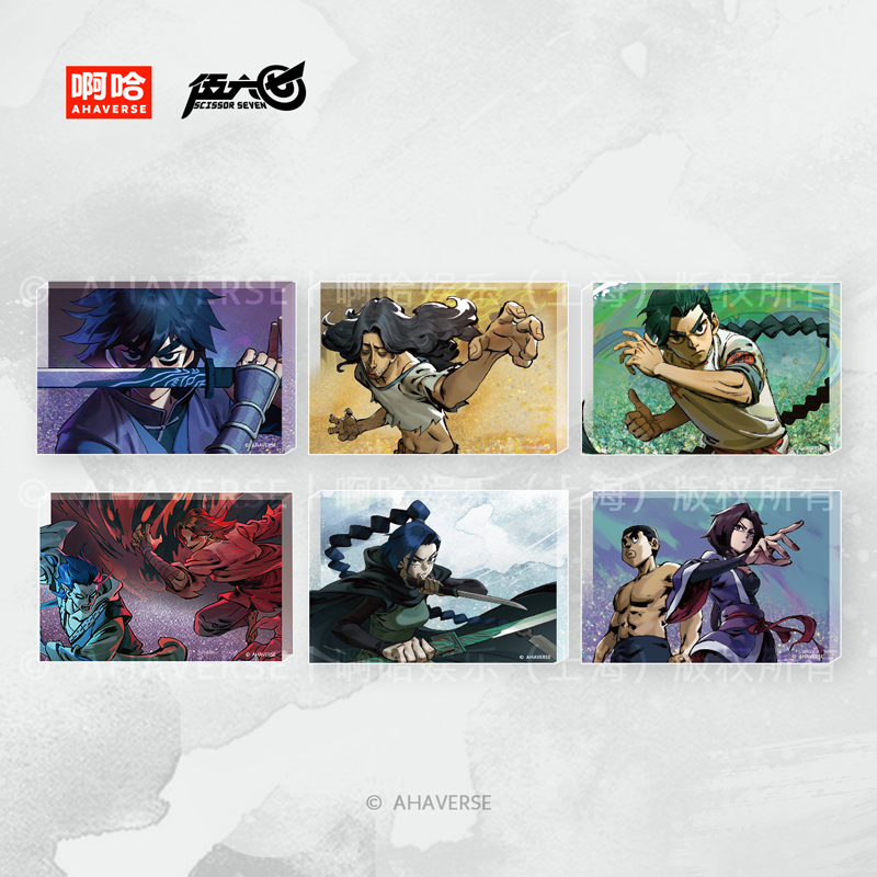 Scissor Seven OP Series S5 Square Badge、Acrylic Colored Paper、Acrylic Display Stand、Mouse Pad